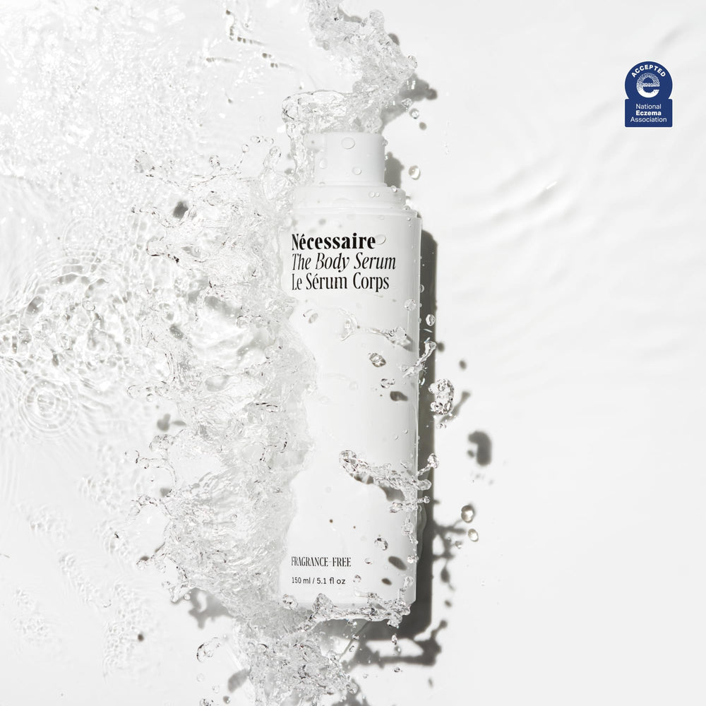 Texture of Nécessaire Body Serum illustrating lightweight formula.