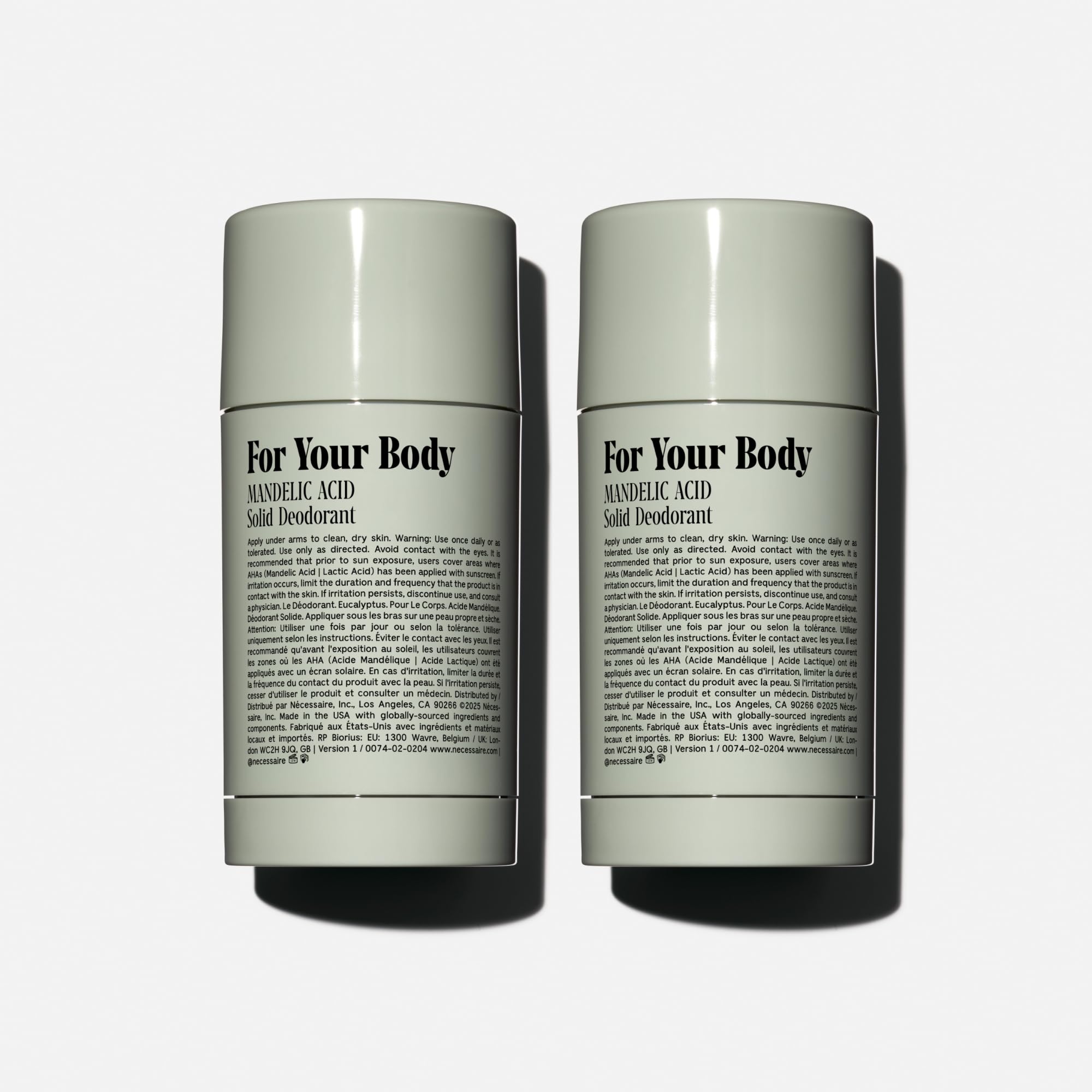 Nécessaire Deodorant Duo Eucalyptus ingredients with mandelic acid benefits