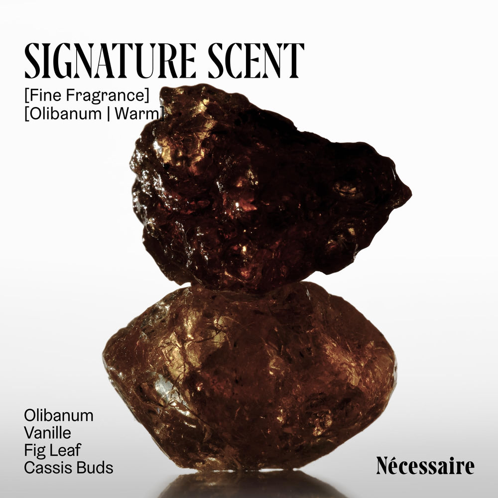 Nécessaire daily-ritual scene suggests easy application as part of your routine.
