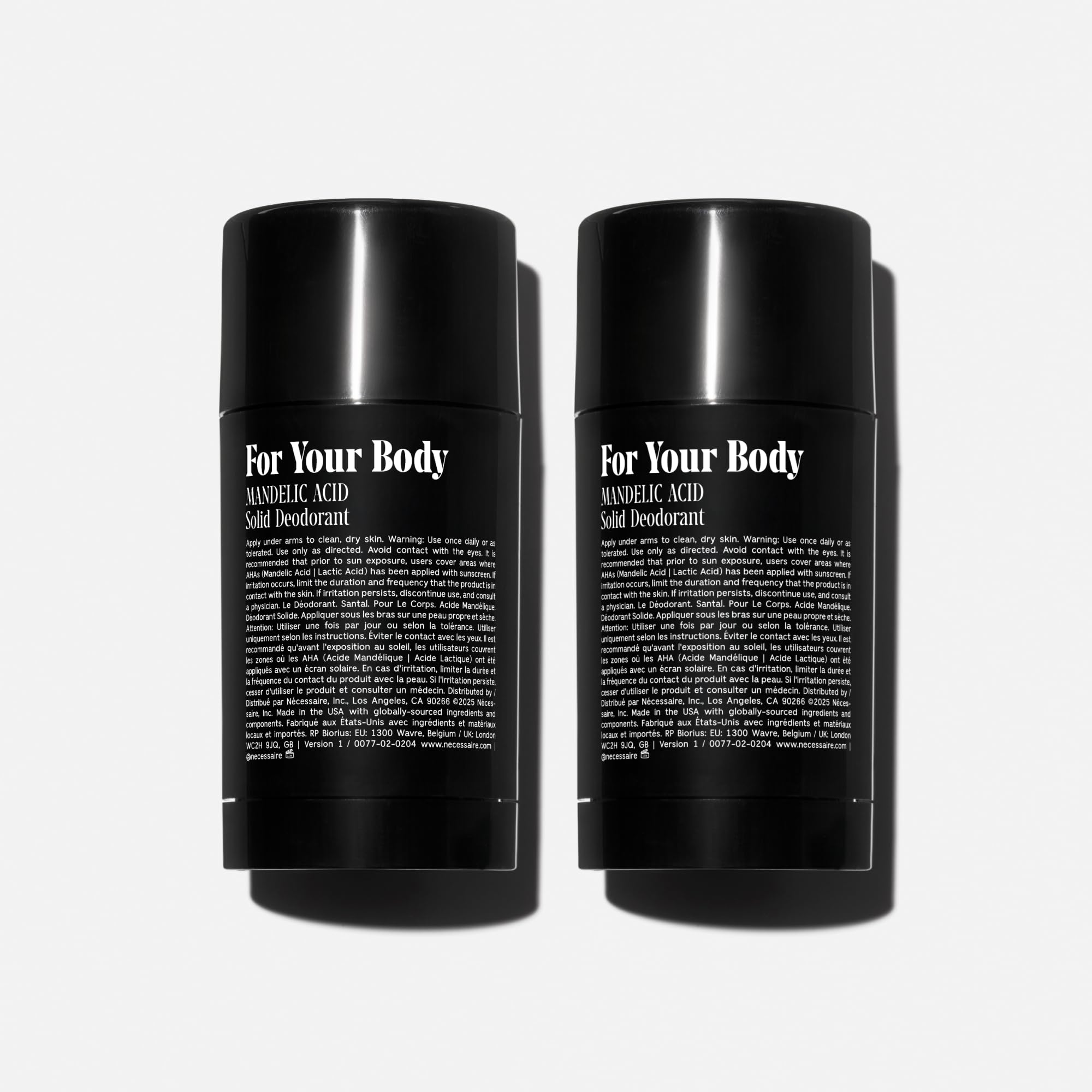 Nécessaire The Deodorant Santal packaging shot emphasizes recyclable materials and footprint.