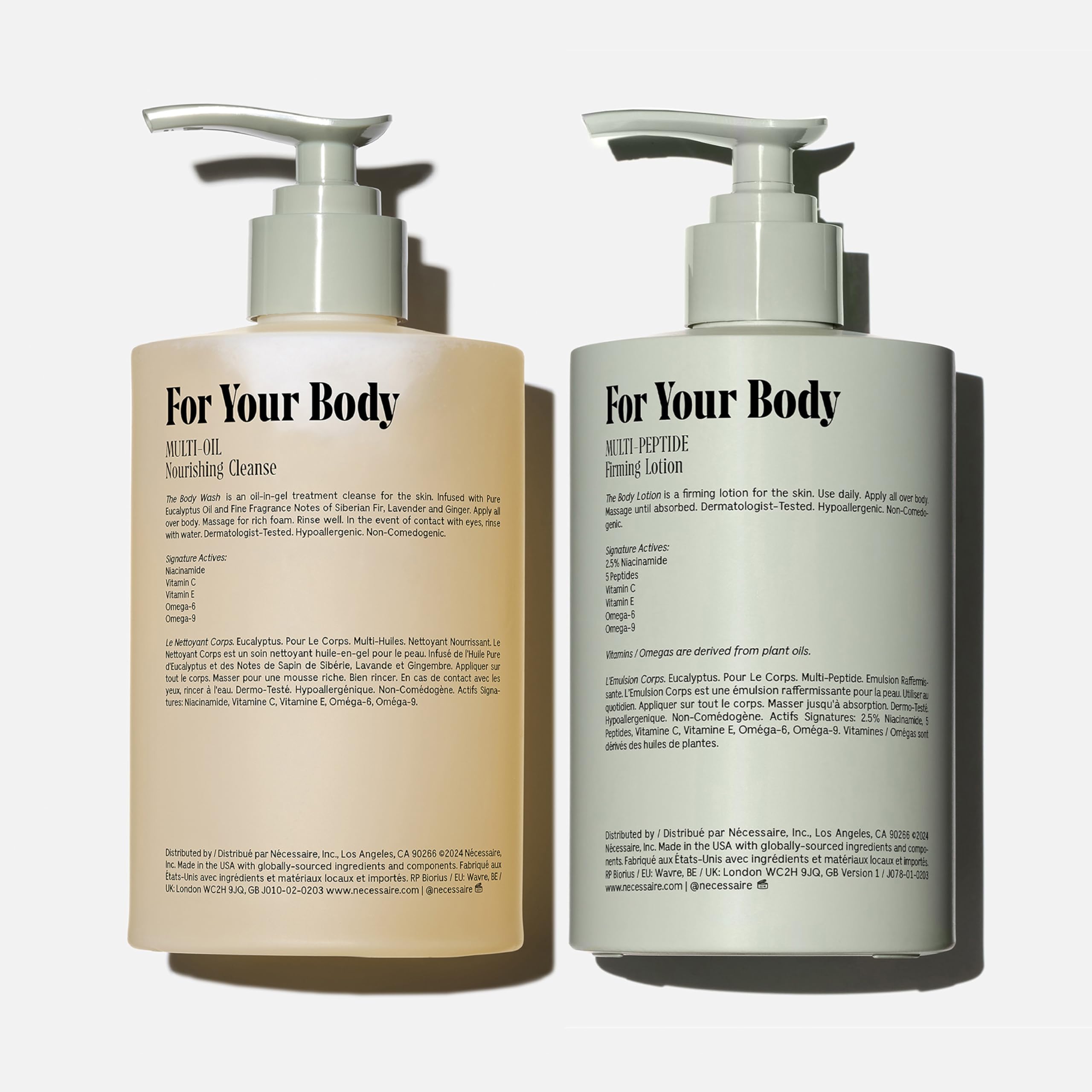 Nécessaire Eucalyptus Body Lotion pump application for fast-absorbing hydration