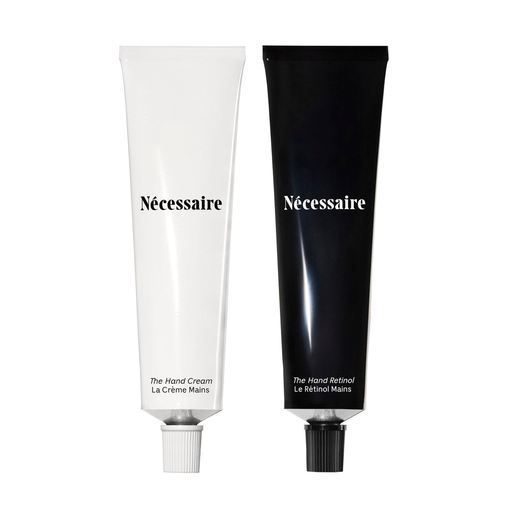 Nécessaire Hand Duo day cream bottle pump for daily moisture and barrier support.