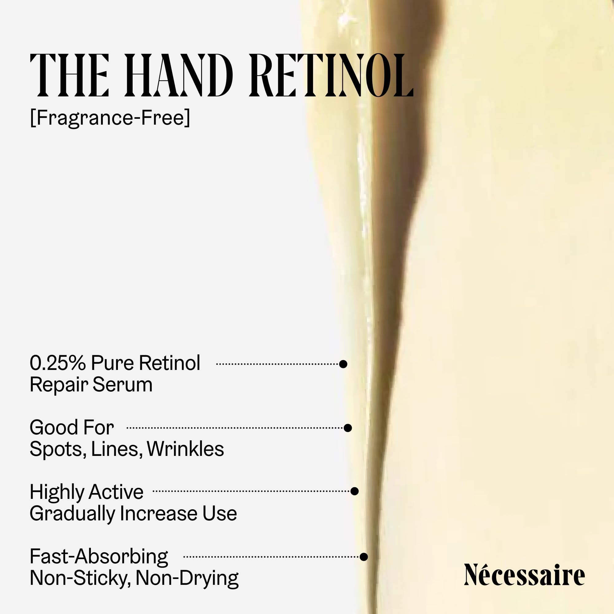 necessaire hand retinol applying on clean hands during nightly routine