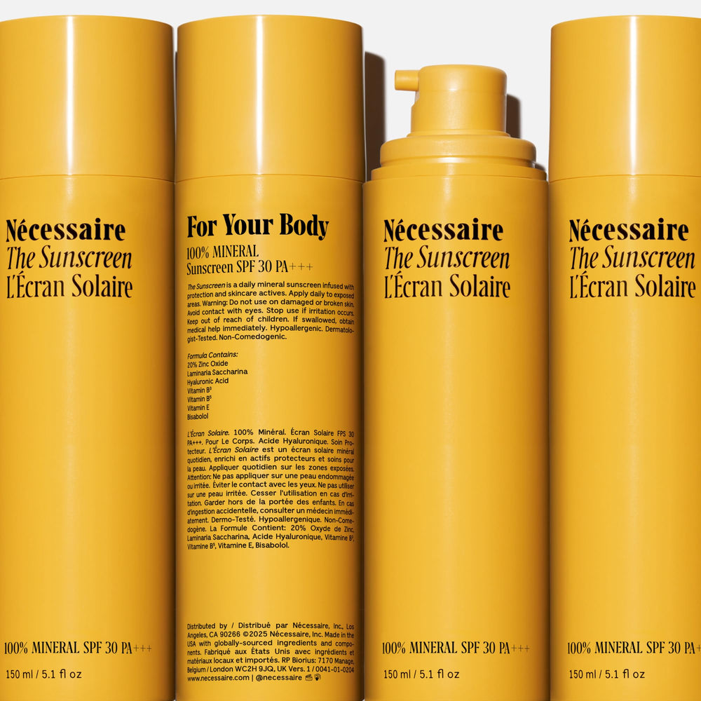 Nécessaire Mineral Sunscreen hyaluronic-acid highlight delivers hydration