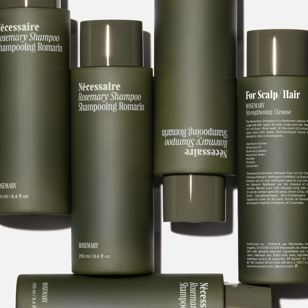 Foaming Nécessaire Rosemary Shampoo lather demonstrates gentle cleansing