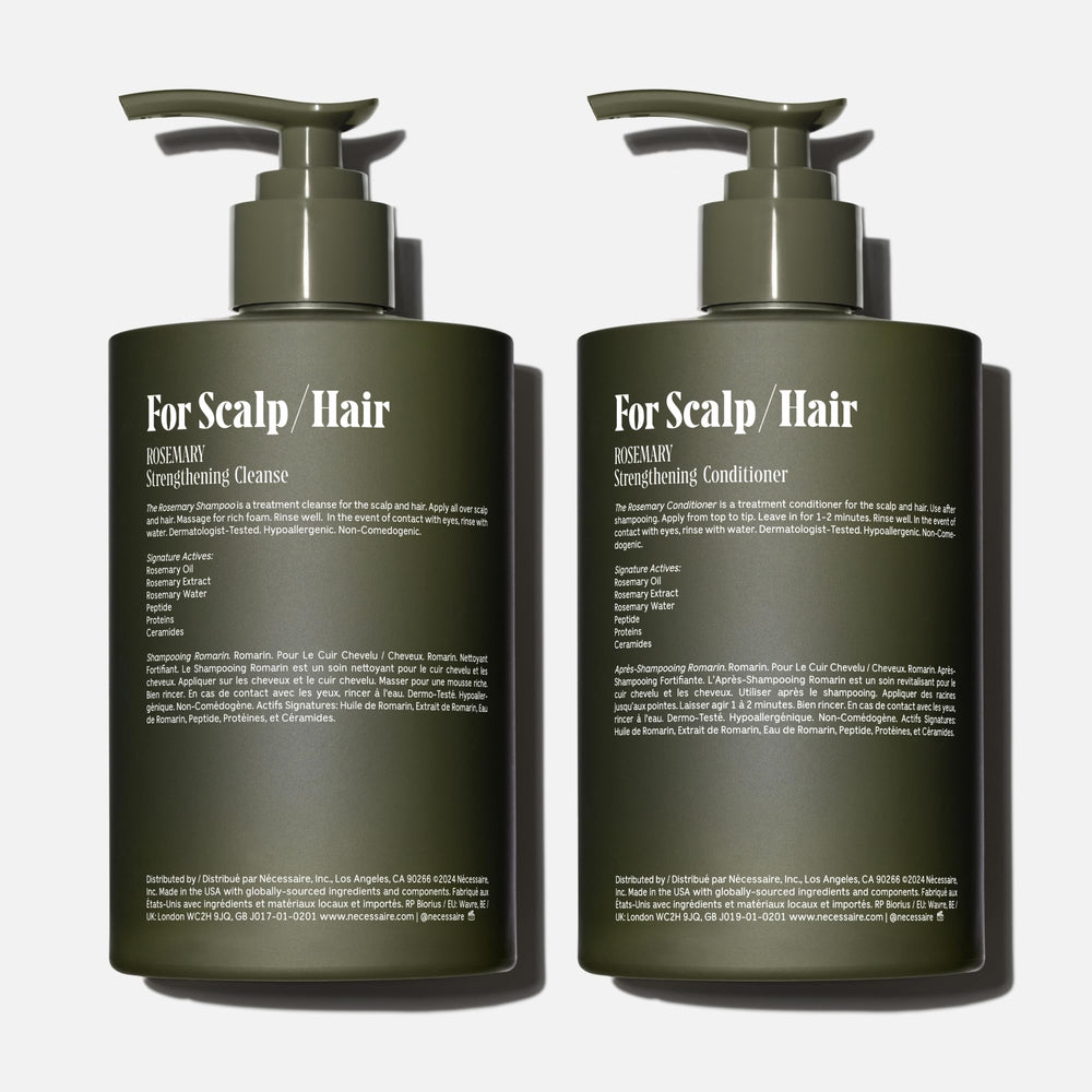 Nécessaire Rosemary Shampoo lather closeup suggests refreshing scalp cleansing.