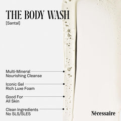 Nécessaire Santal being poured into hand for refreshing cleanse.