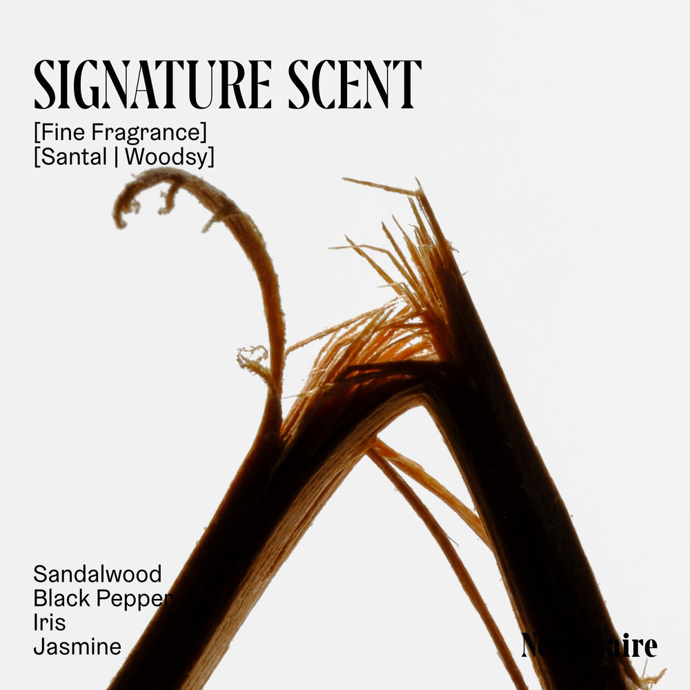 Nécessaire Santal mineral ingredients feature magnesium zinc silica.
