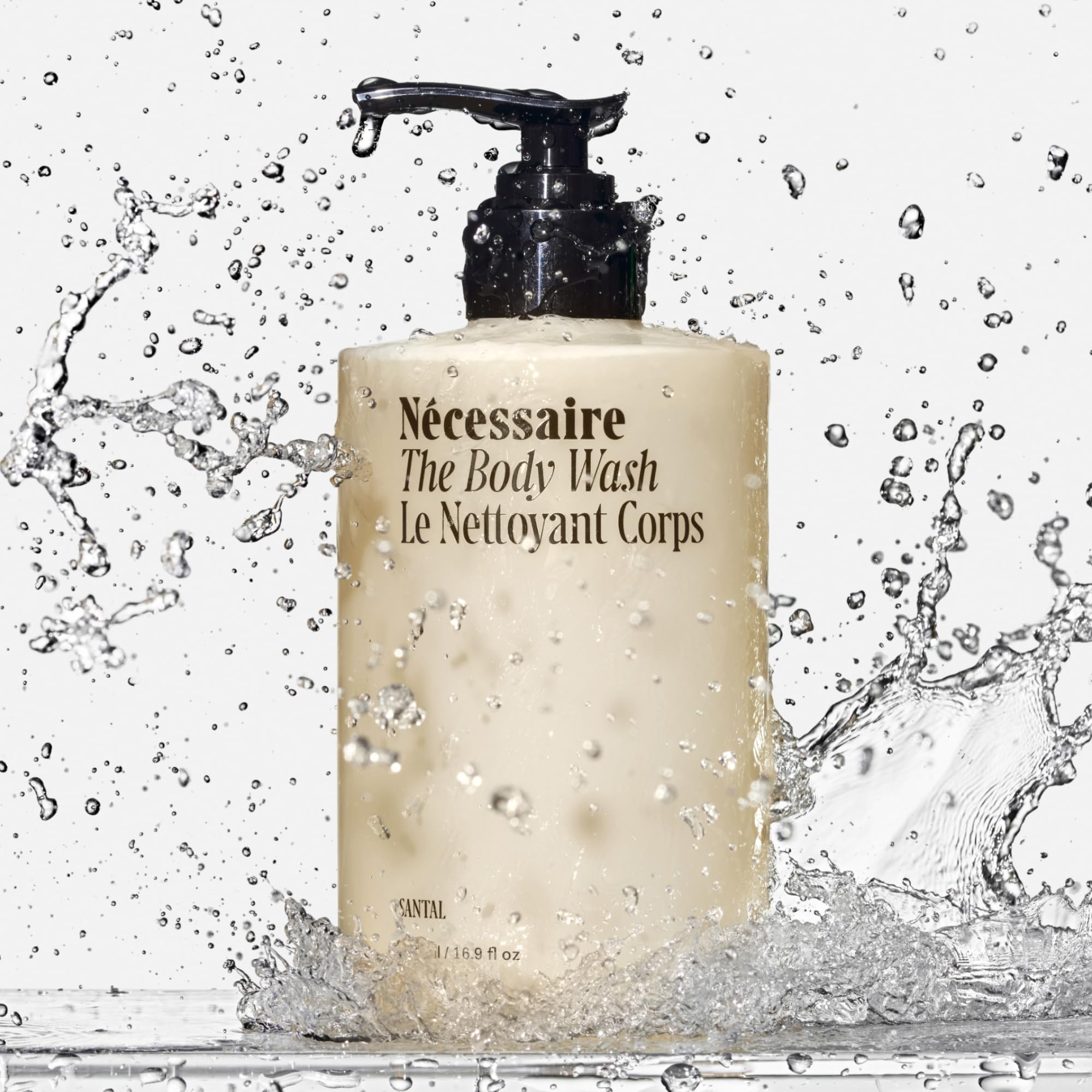 Nécessaire Santal rich foam lather spreading over skin.