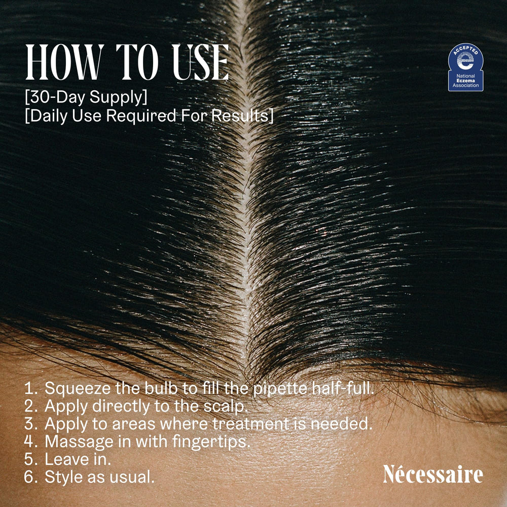 Nécessaire Scalp Serum massaged into scalp during routine