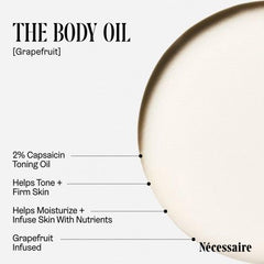 Nécessaire The Body Oil fragrance notes closeup with geranium and neroli for a spa-like aura.
