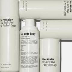 Nécessaire The Body Peel dermatologist-tested badge indicating safety for skin