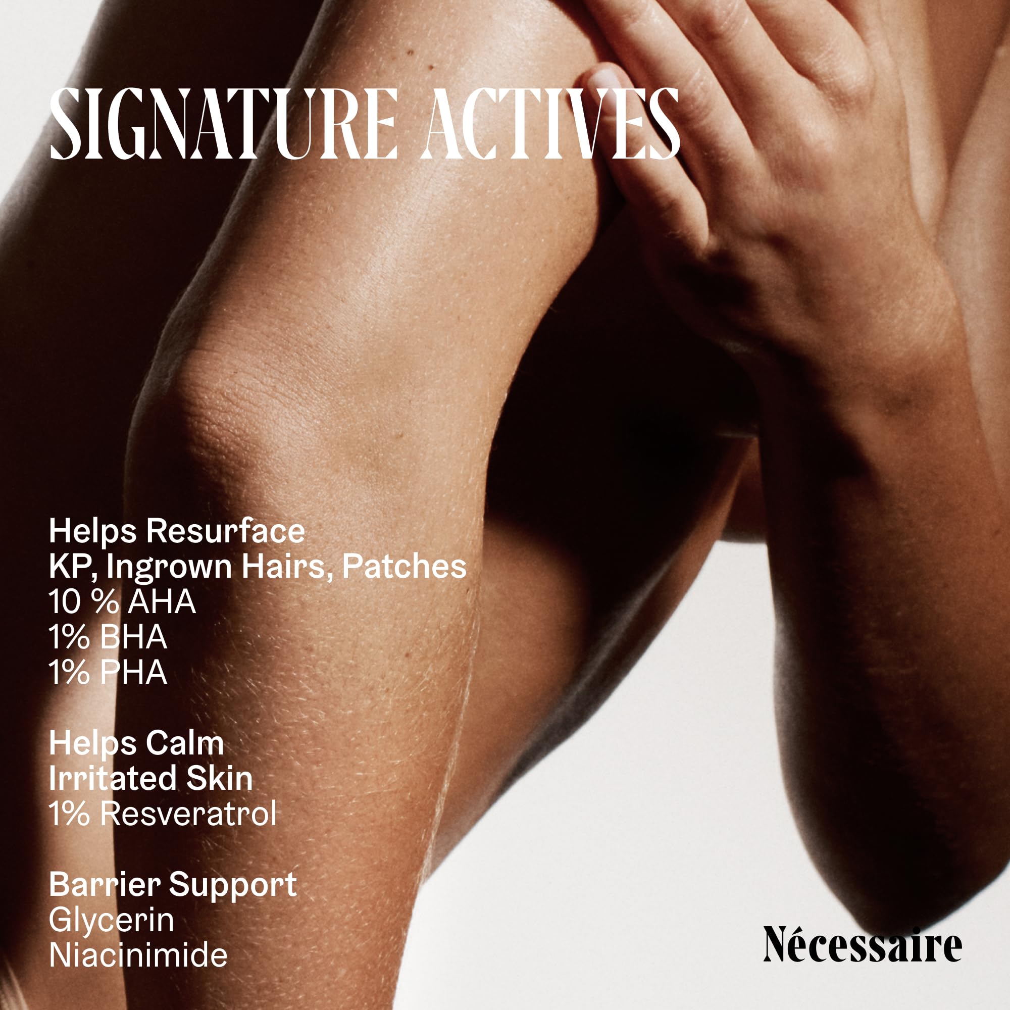 Nécessaire The Body Peel eco-packaging featuring airless bottle and sustainable materials