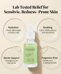 Neclar Centella Serum texture swirl emphasizes lightweight calming hydration.