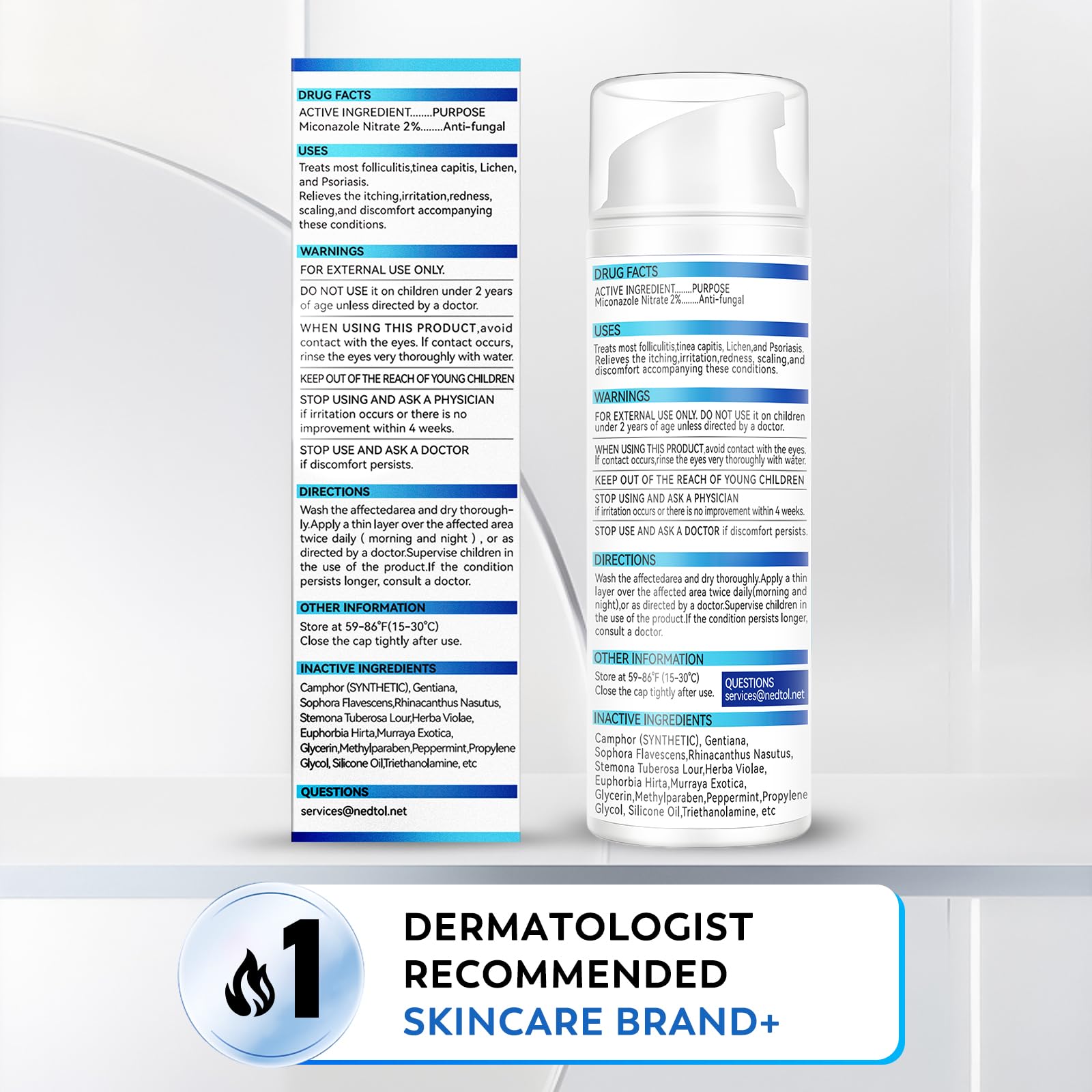 Nedtol Folliculitis Cream herbal-formula branding suggests gentle, skin-friendly protection.