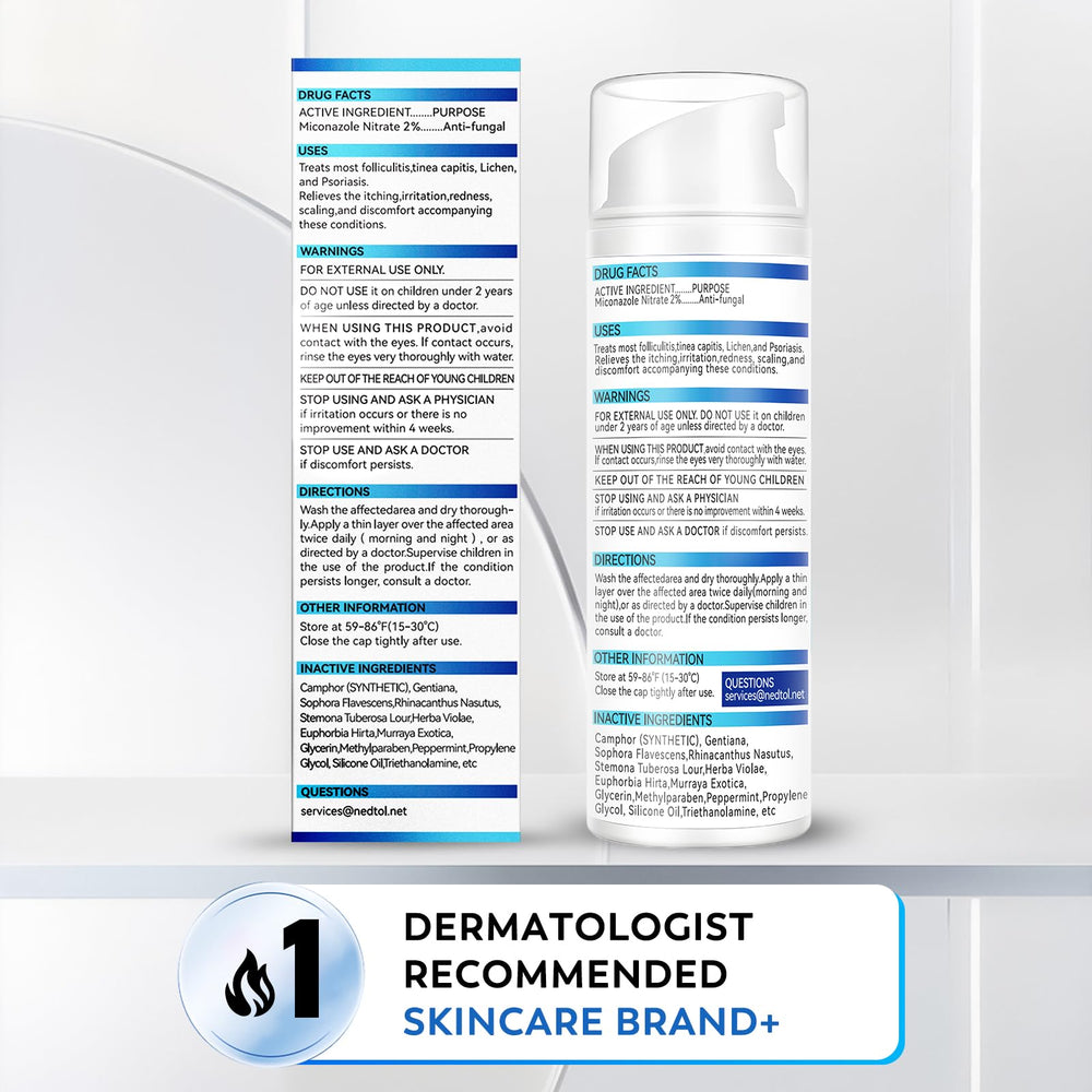 Nedtol Folliculitis Cream herbal-formula branding suggests gentle, skin-friendly protection.