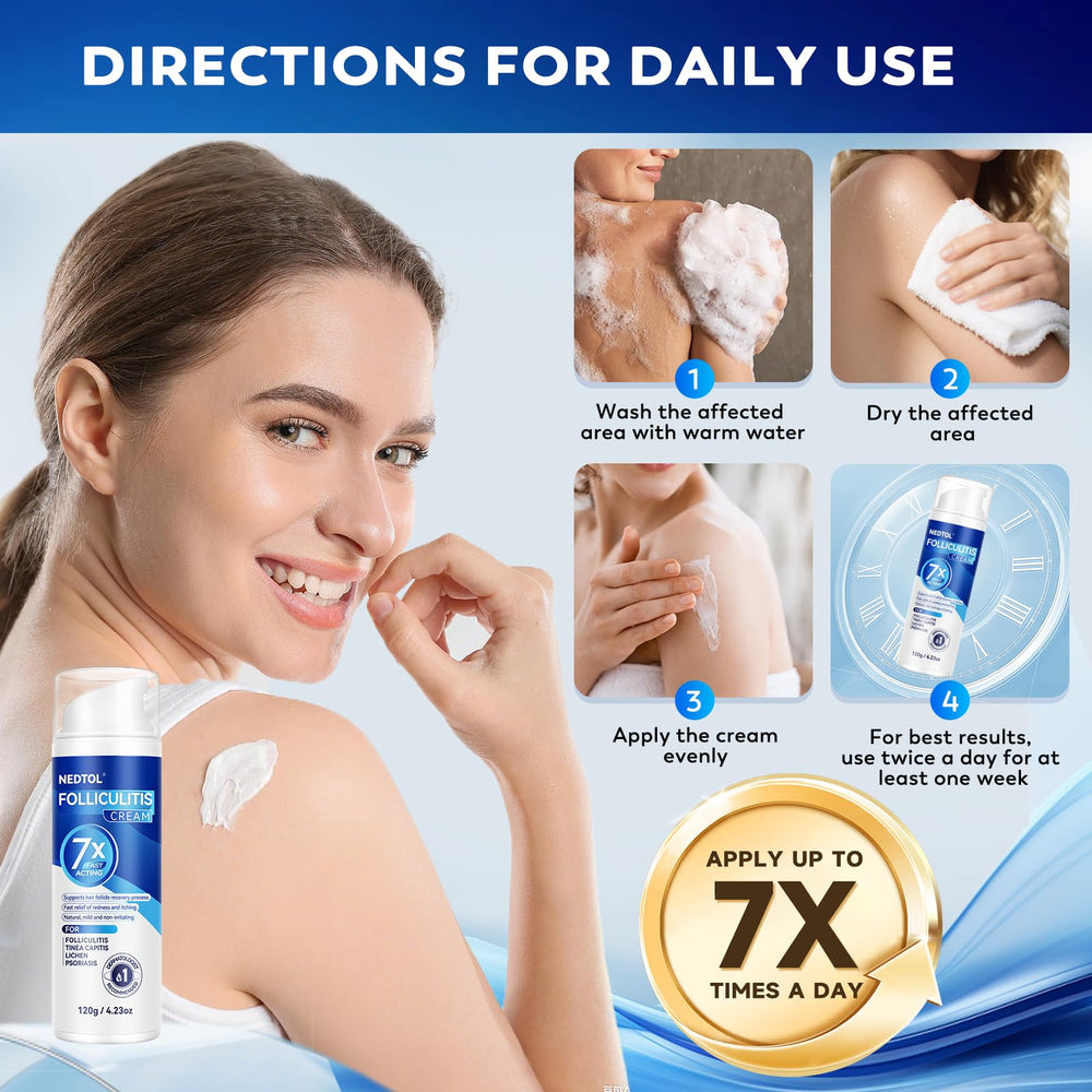 Nedtol Folliculitis Cream on scalp depicts scalp care and irritation relief potential.