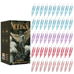 Neebol tattoo cartridge needles 50pc set; assorted sizes for lining and shading