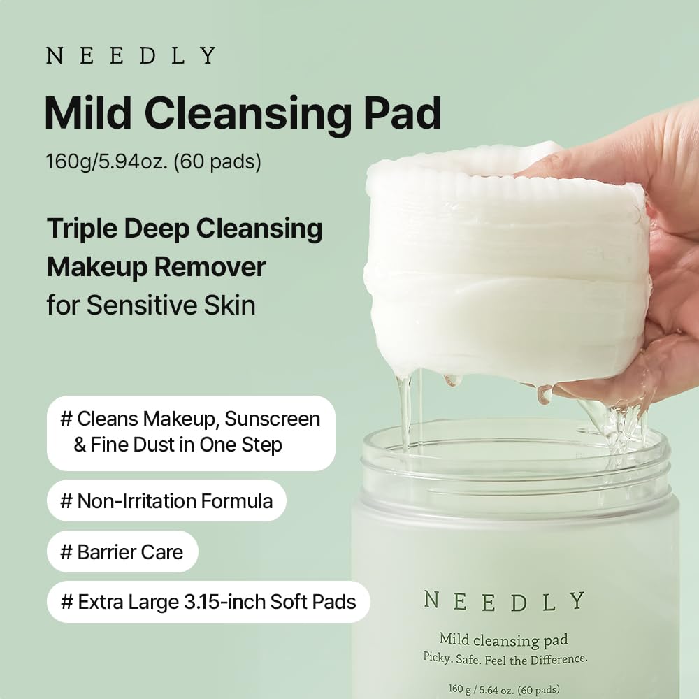 NEEDLY Mild Cleansing Pad soft pad closeup reveals plush texture for gentle cleansing