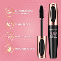 Neenoxtub 4D Silk Fiber Mascara wear-test image highlighting waterproof finish.