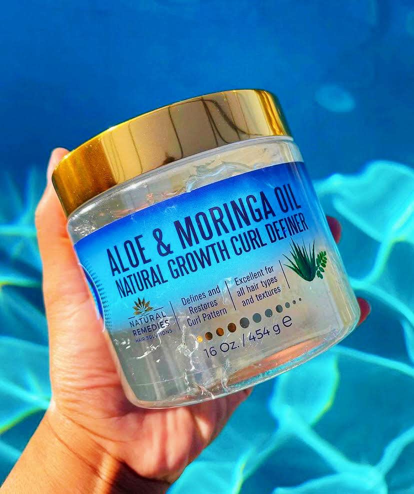 Nefertiti's Secrets aloe-vera-moringa-oil-ingredients highlight nourishing botanicals for your curls.