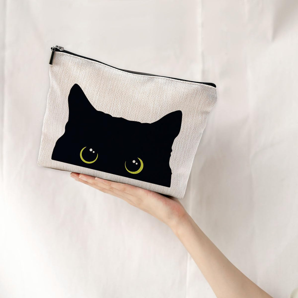 NEGIGA Cat Makeup Bag size 7.5x10 inches fits daily essentials for purse organization