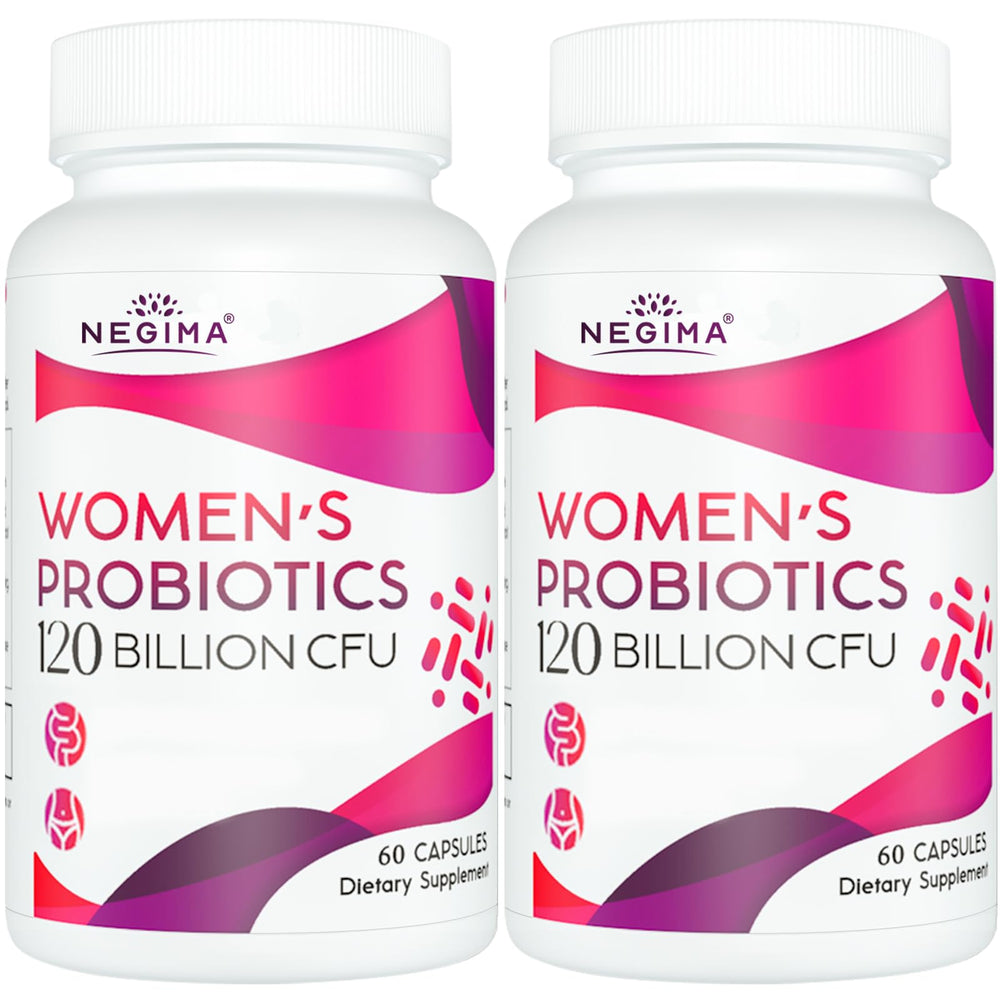 Negima menopause bottle-front shows 120 billion CFUs for gut balance and daily wellbeing