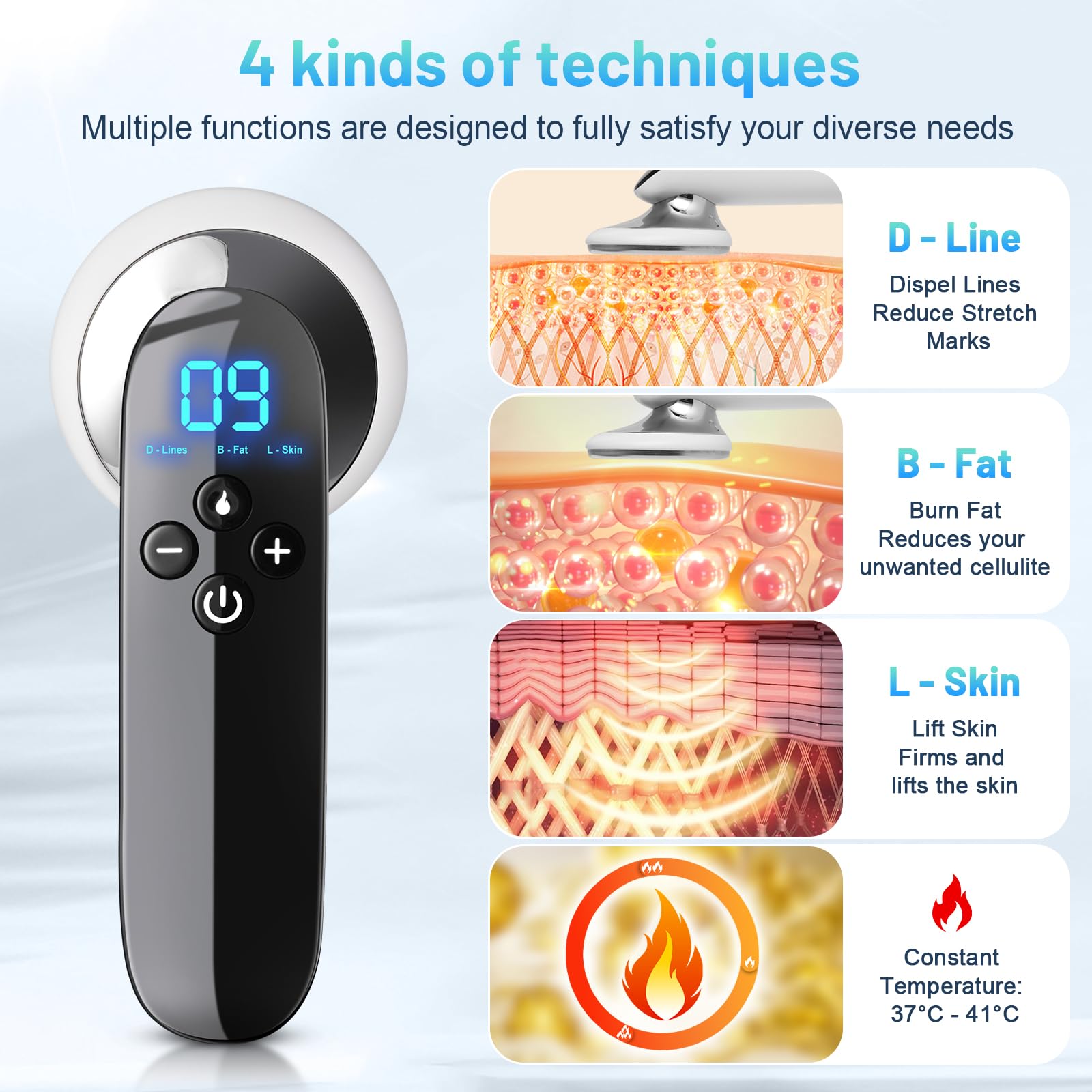 NeibuGlow waist-toning tool enables adjustable massage for contouring.