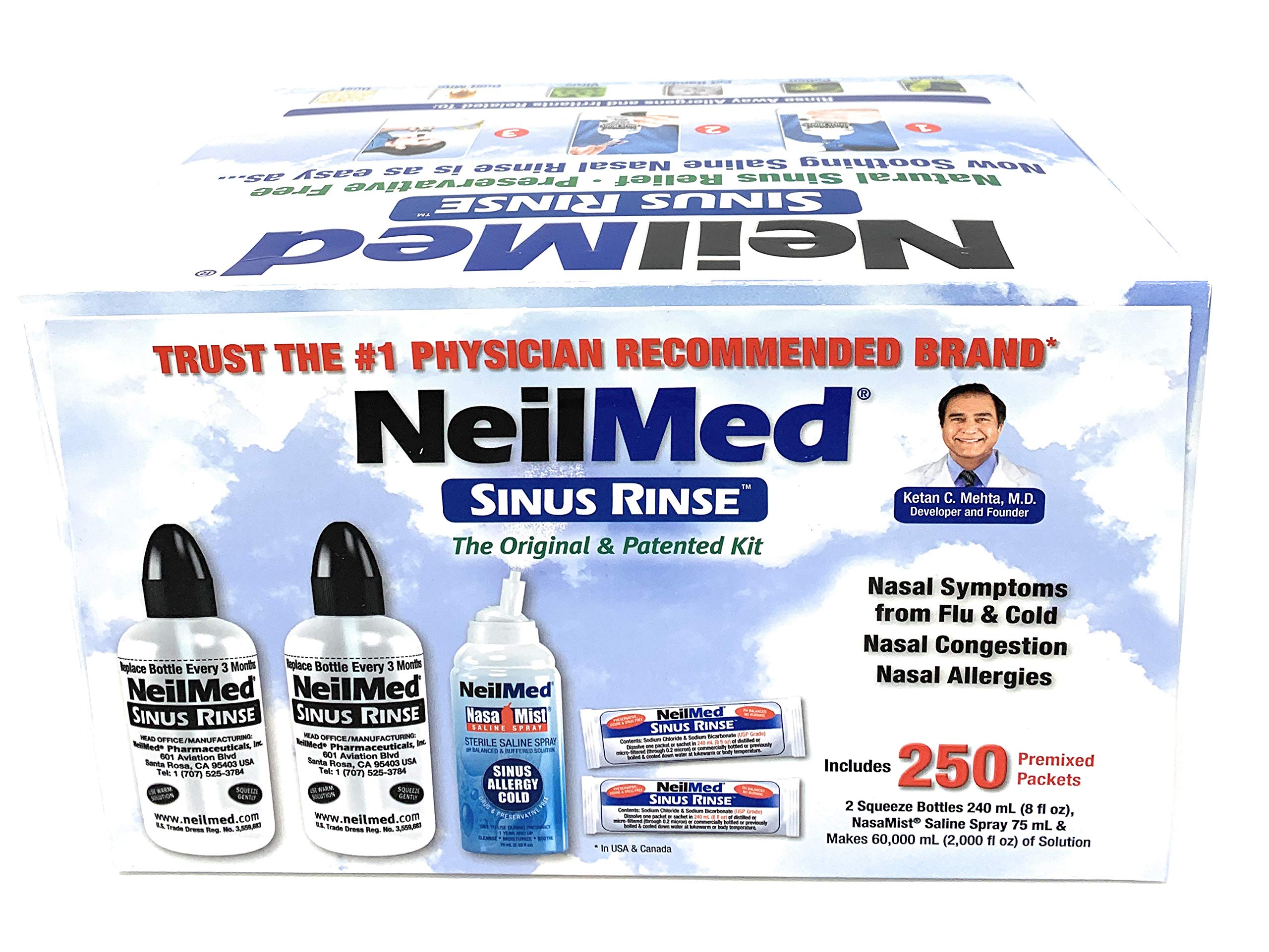 NeilMed Sinus Rinse bottles side by side for easy nasal irrigation