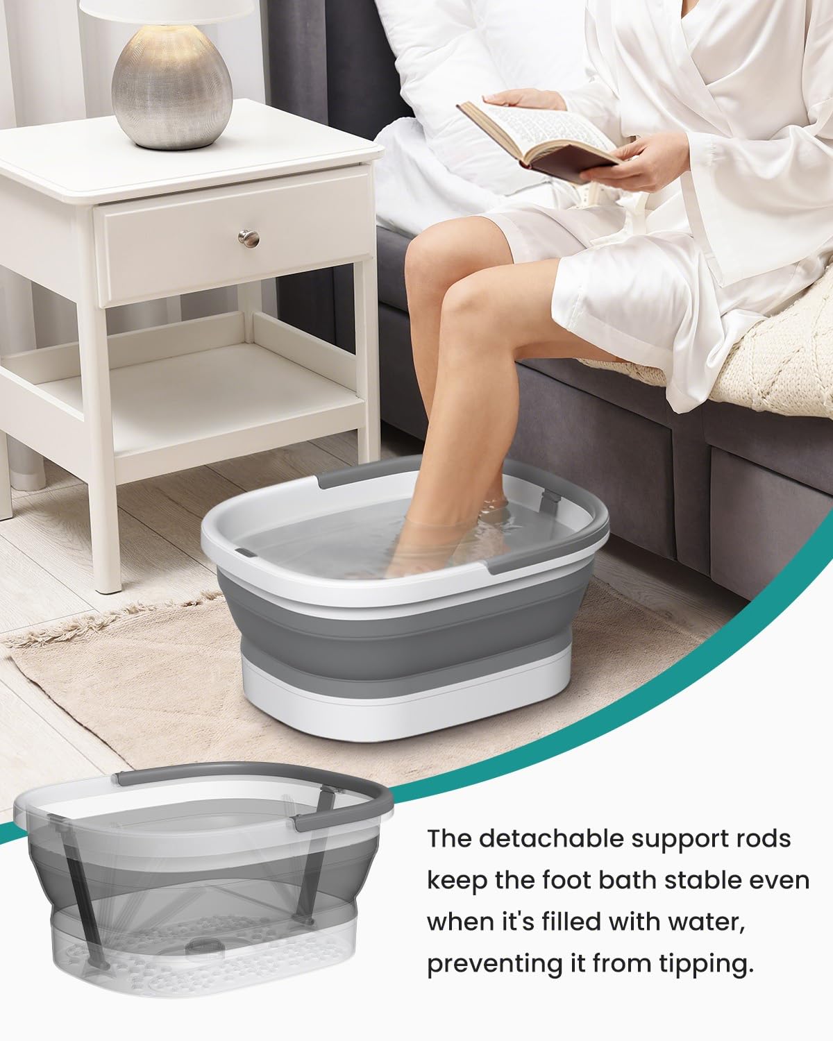 Nekteck foot spa pumice stone exfoliation for smoother feet