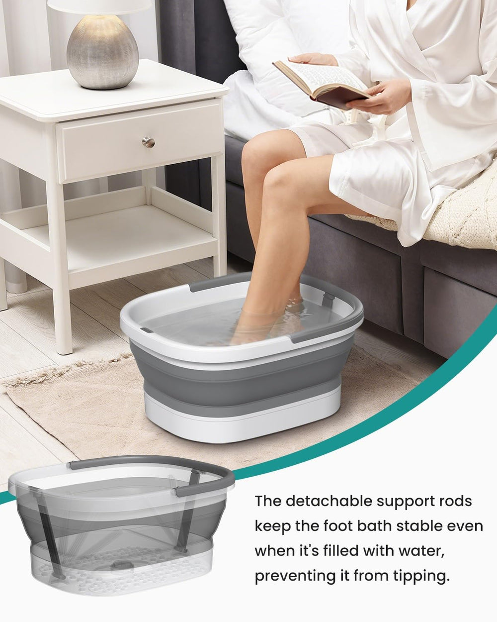 Nekteck foot spa pumice stone exfoliation for smoother feet