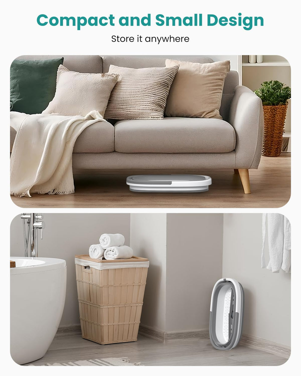 Nekteck foot spa tub reinforced handle for easy carrying