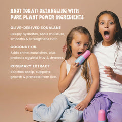 Nemah Kids Leave-In Detangler brushing through kid's hair for gentle brushing