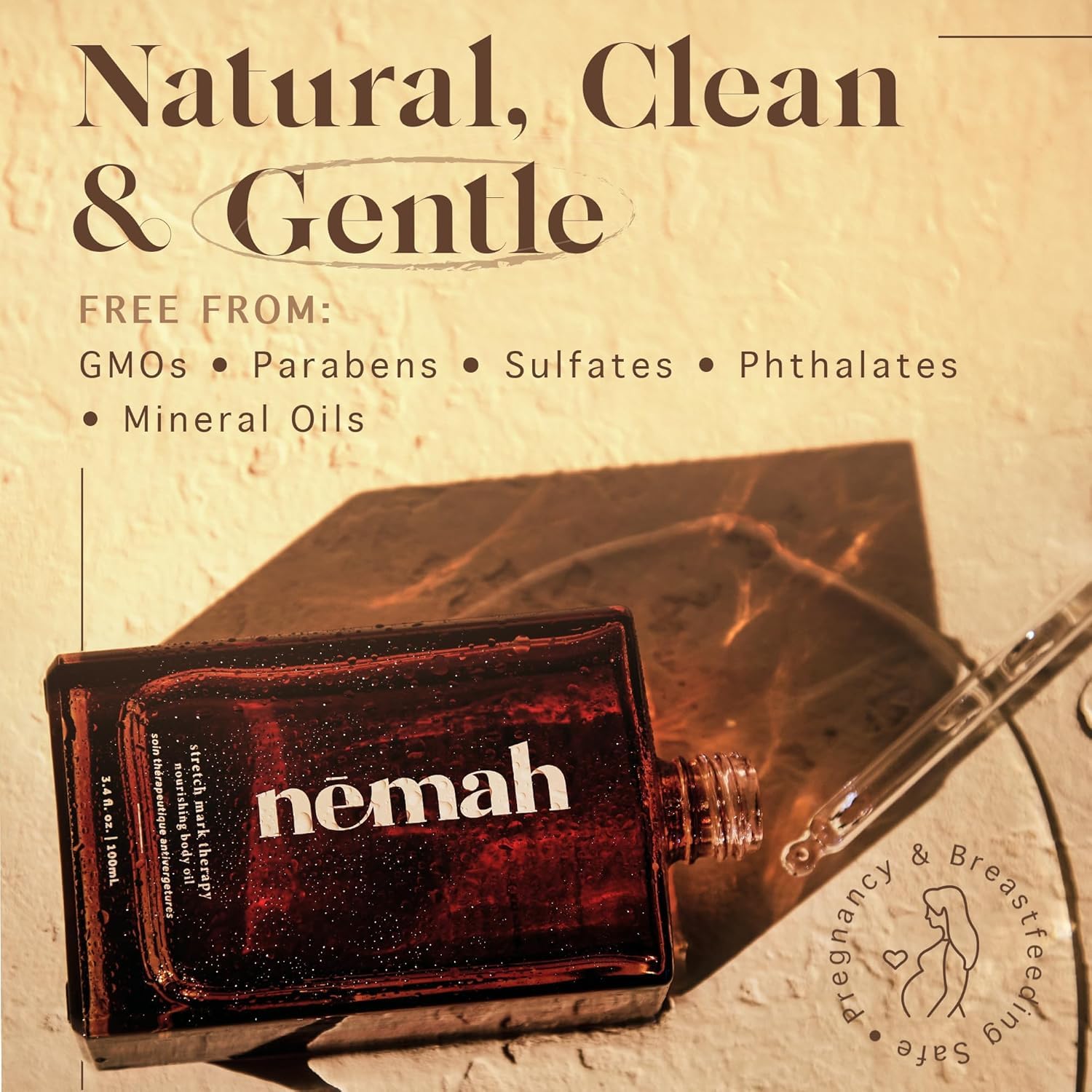 Nemah Belly Oil Leaping Bunny certified for ethical, vegan skincare.