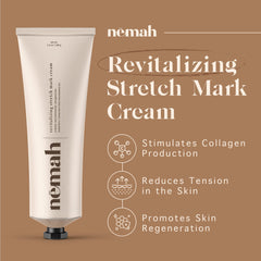 Nemah stretch mark cream belly application demonstrating pregnancy use and skin hydration.