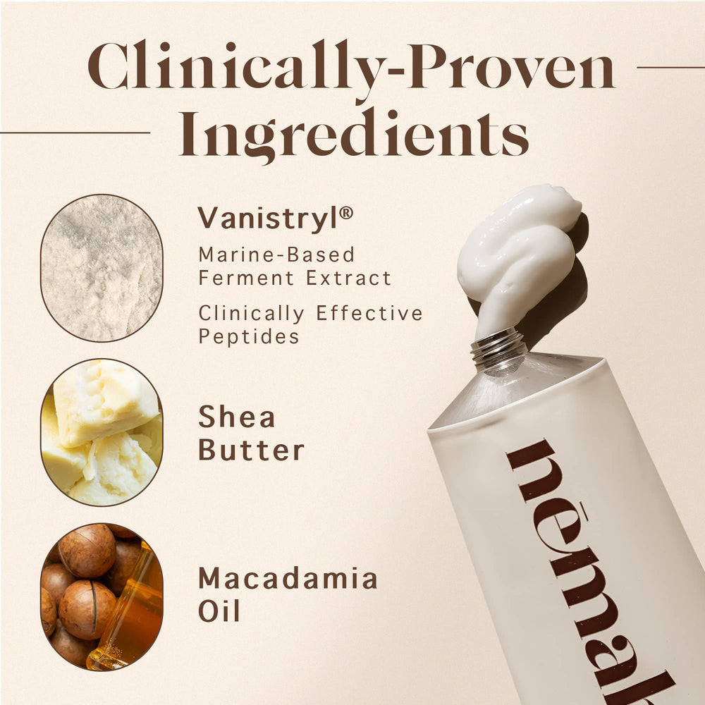 Nemah Vanistryl-infused formula for improved elasticity during pregnancy.