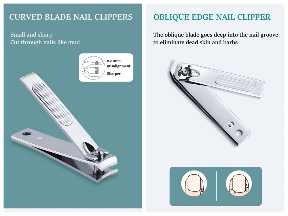 NEMIBAD toenail clipper close-up shows sturdy blade for thick nails.