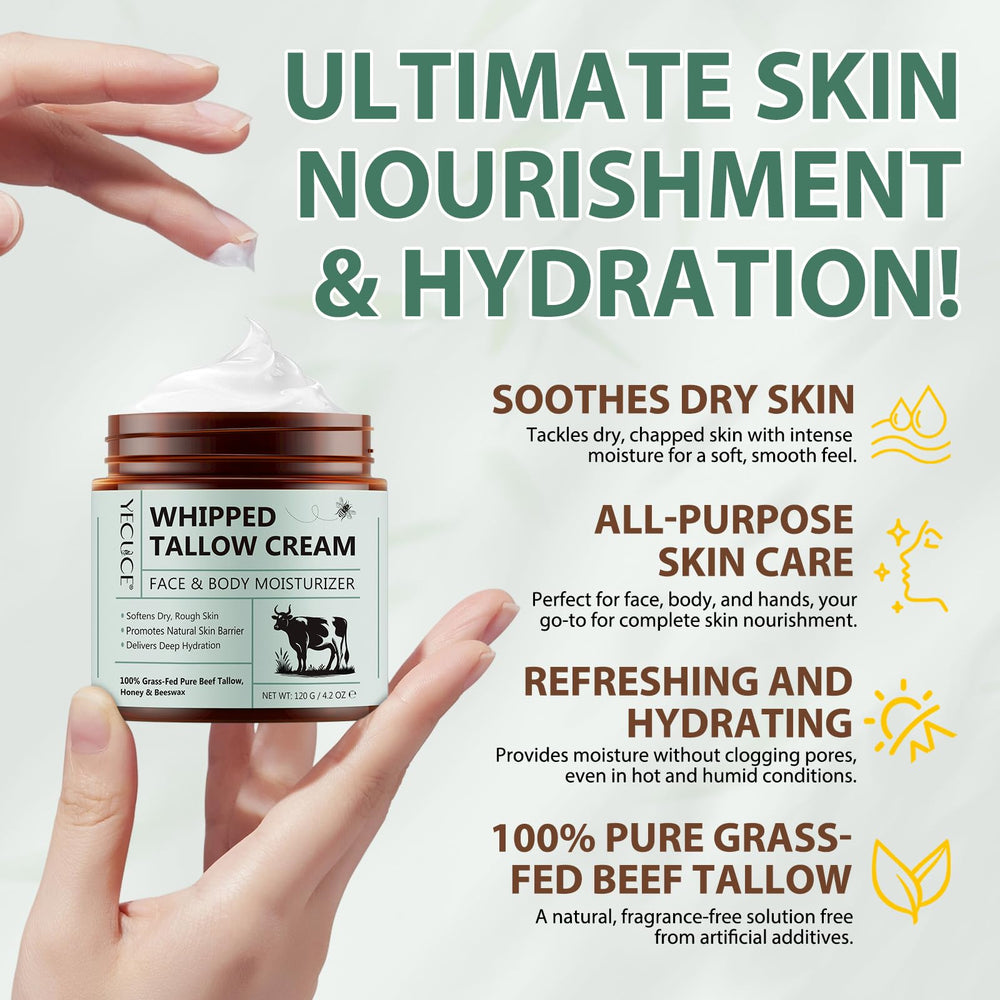 NenMaoKeNu tallow honey balm texture highlighting rich, nourishing body cream.