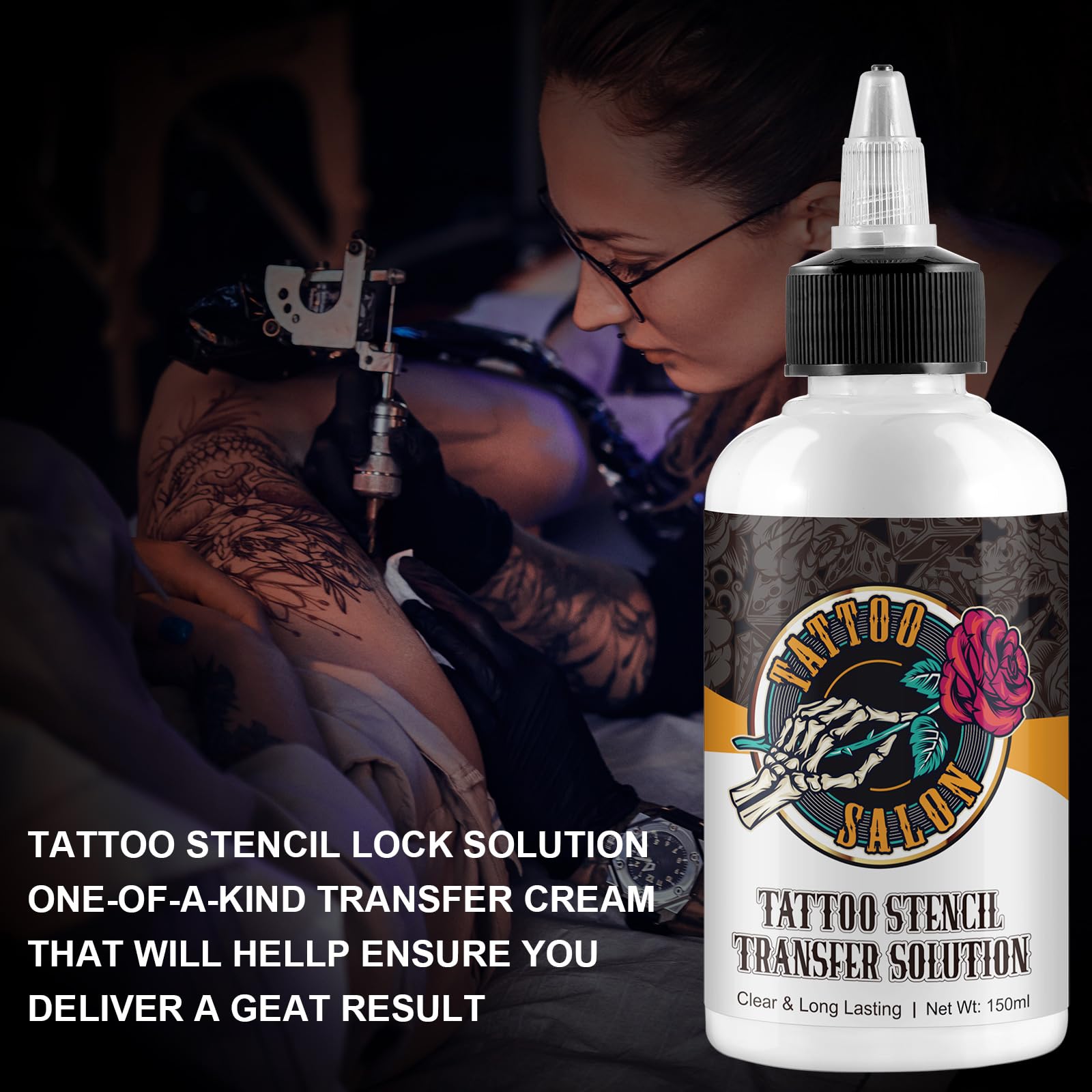 NenMaoKeNu transfer gel works on most body parts for versatile stencil use.