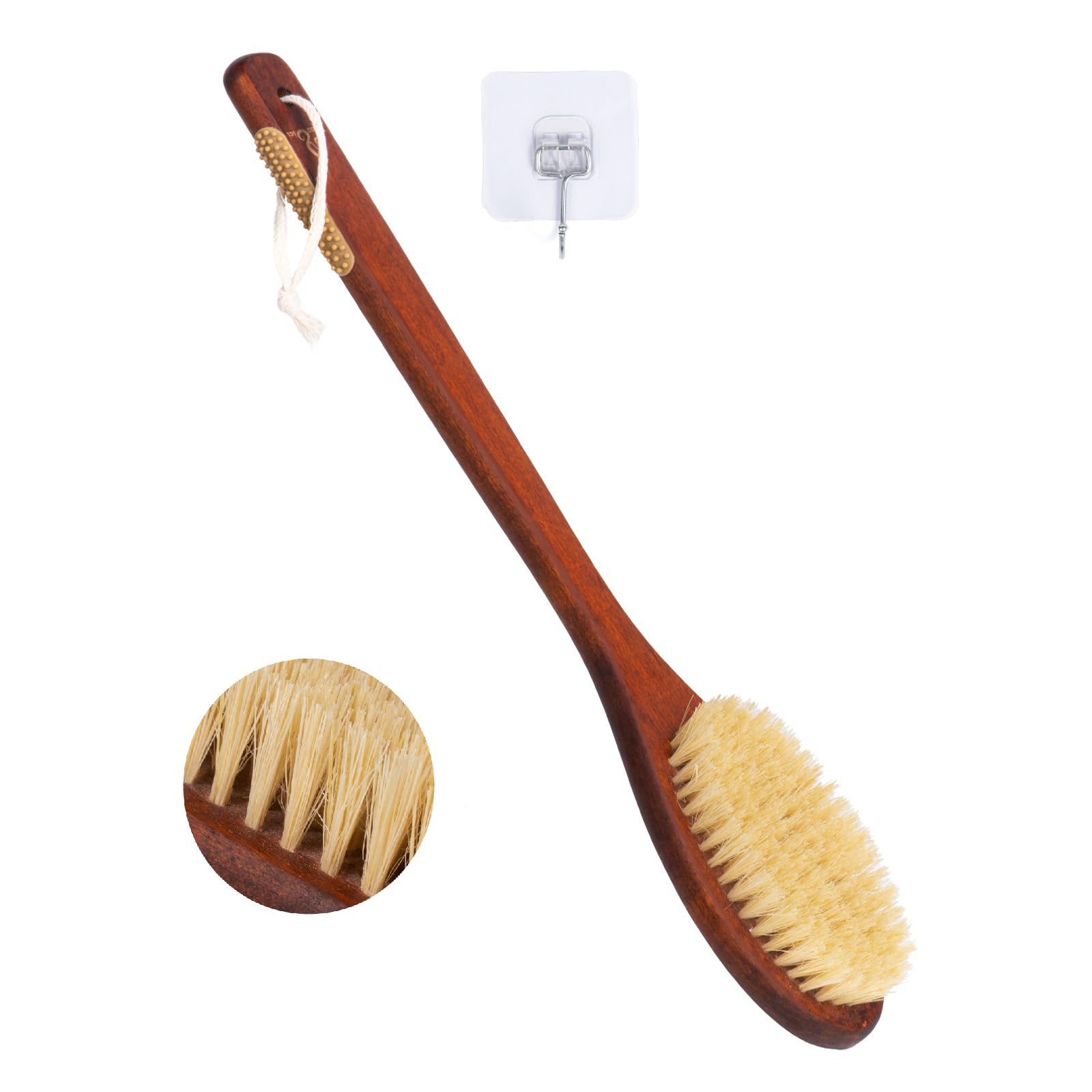 NENO CICI wooden bath brush with stiff sisal bristles for vigorous exfoliation