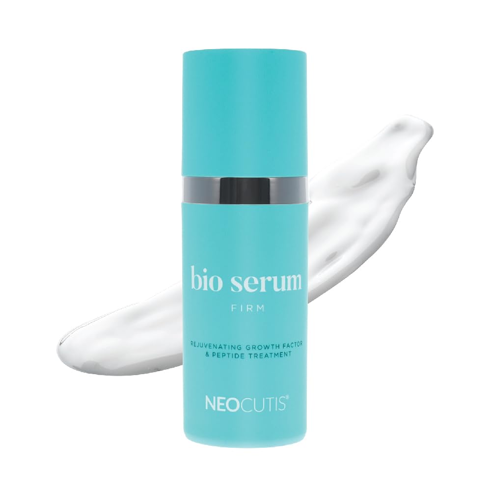Neocutis Bio Serum Firm bottle close-up highlights hydrating anti-aging serum