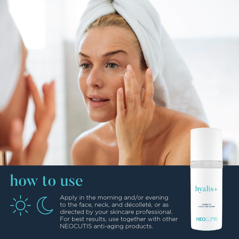 Neocutis Hyalis+ serum on skin delivers immediate moisture