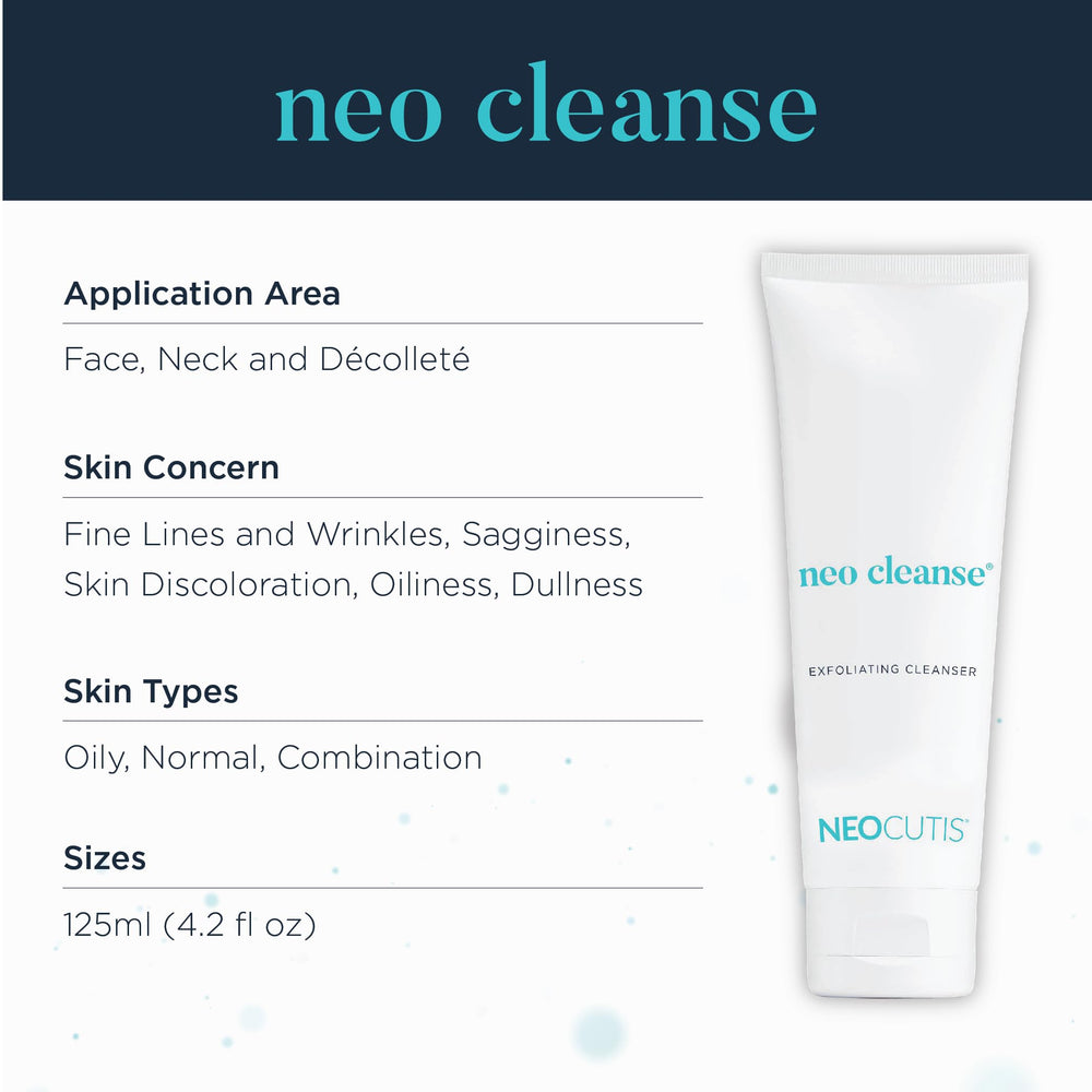NEOCUTIS Neo Cleanse packaging label emphasizing formula details