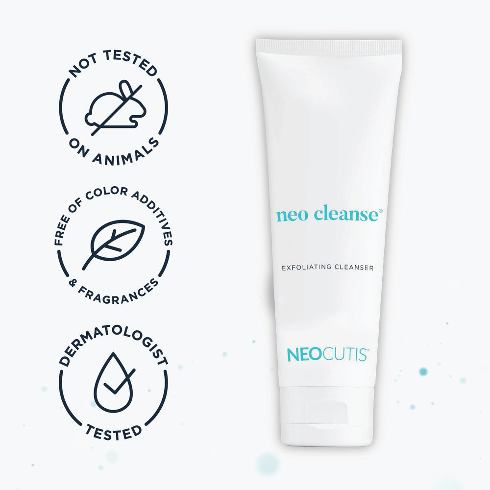 NEOCUTIS Neo Cleanse skin-type icons indicating suitable for all