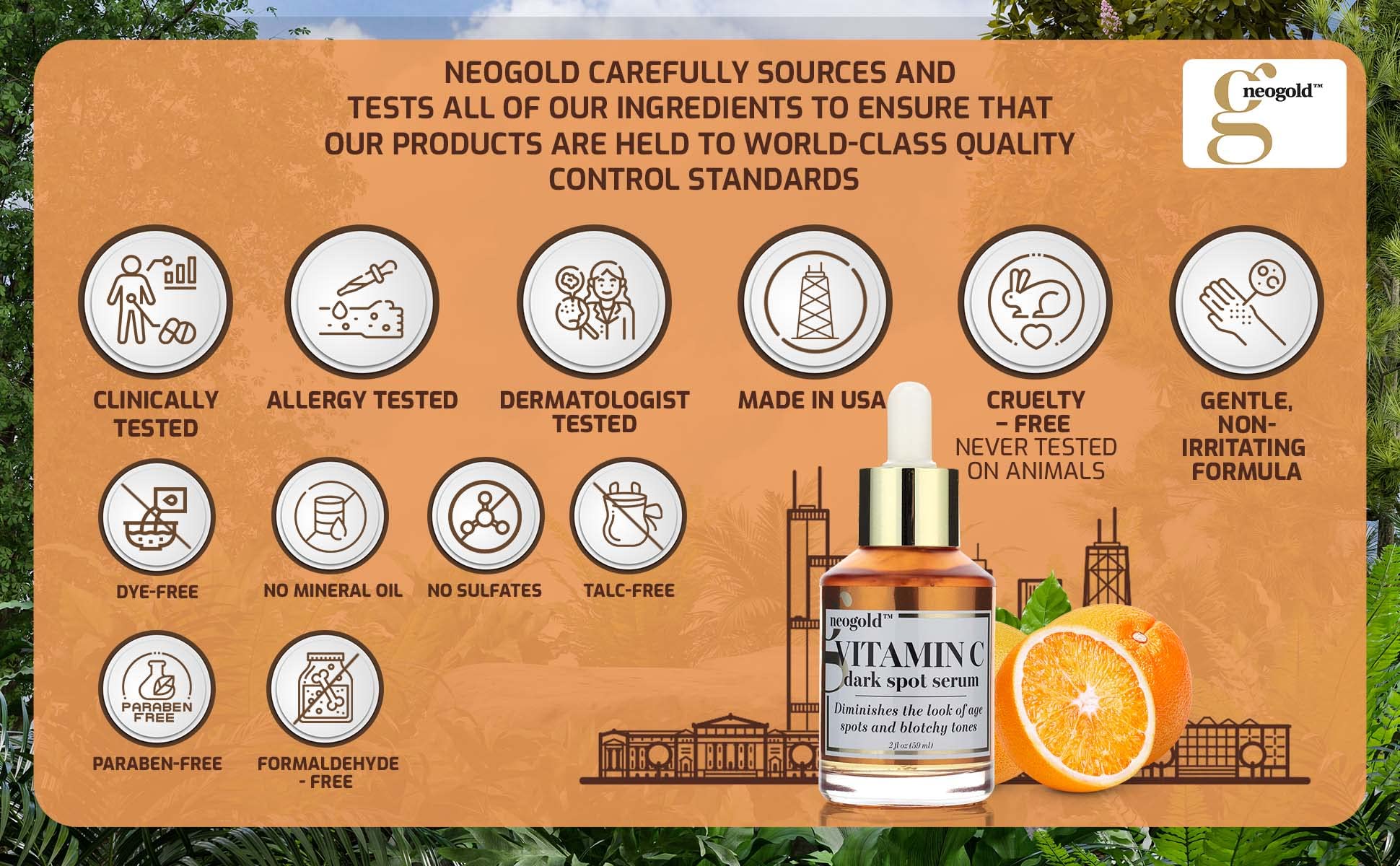 Neogold dermatologist-tested formula, allergy-tested for safe daily use.