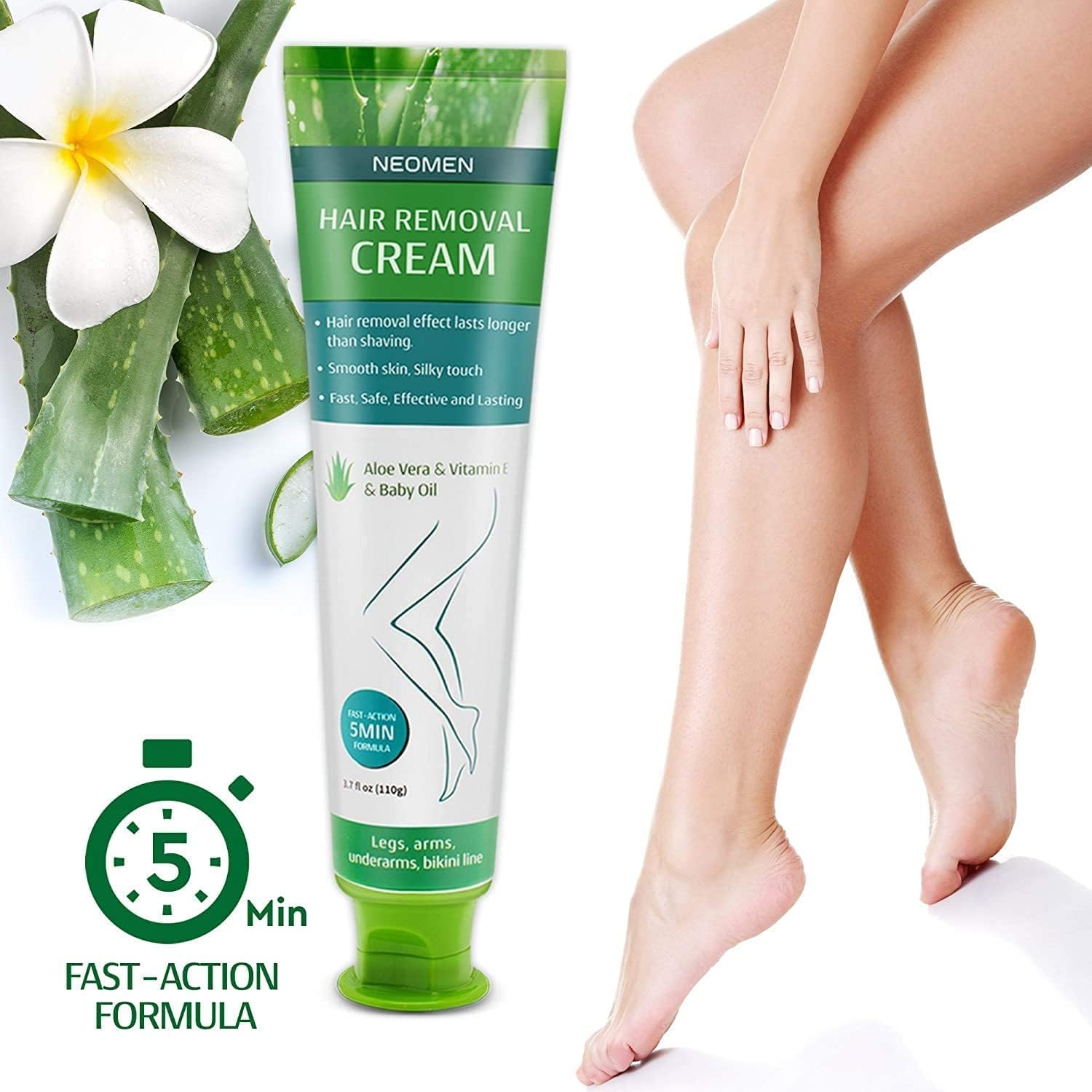 NEOMEN hair removal cream dispense top enables controlled, mess-free application