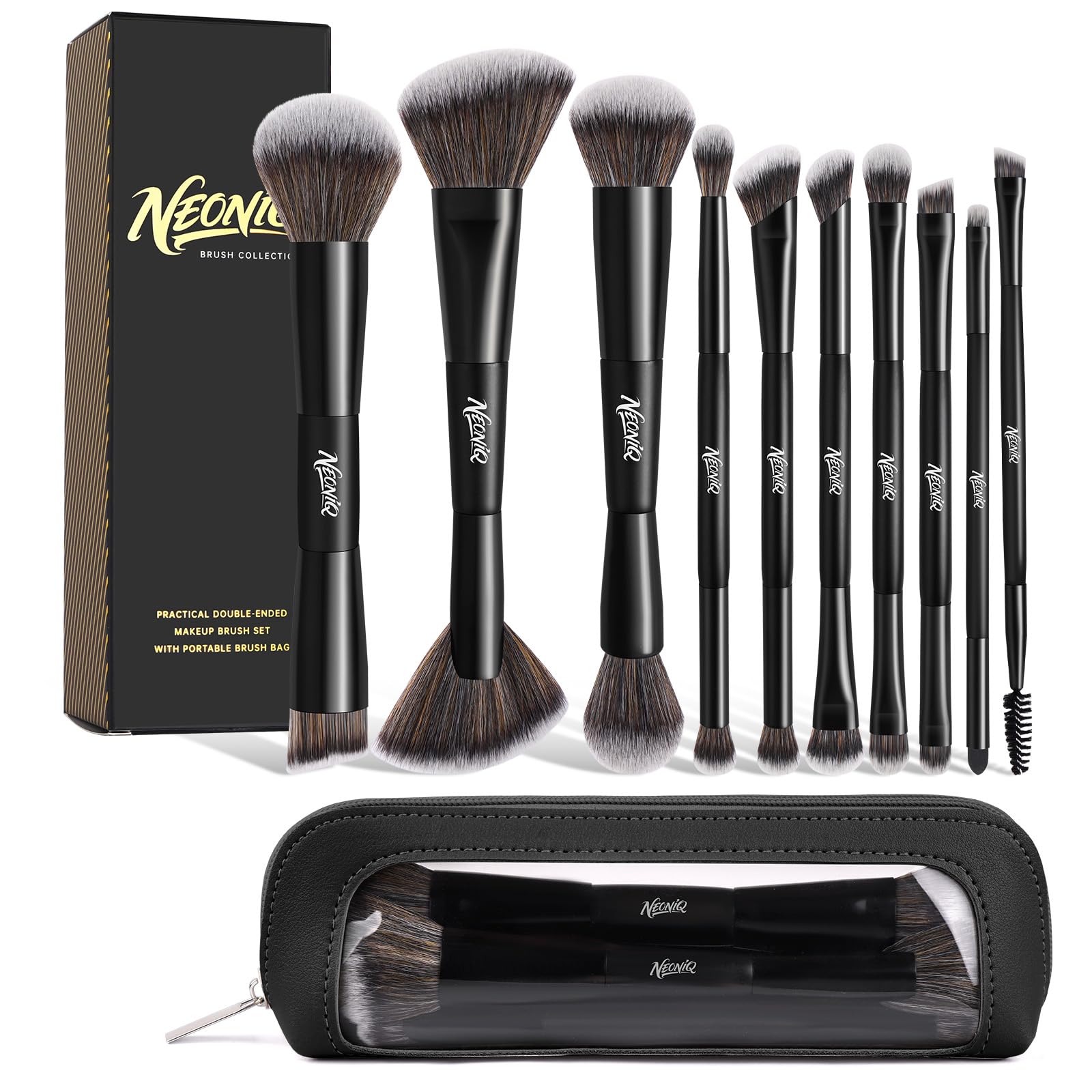 NEONIQ dual-ended brush set for foundation and concealer delivers seamless coverage and precision.