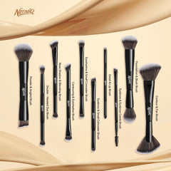 NEONIQ eye brushes enable precise eyeshadow and brow application for detailed looks.