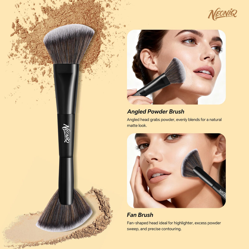 NEONIQ soft bristles provide gentle, consistent blends across liquids, creams, and powders.