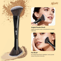 NEONIQ soft bristles provide gentle, consistent blends across liquids, creams, and powders.